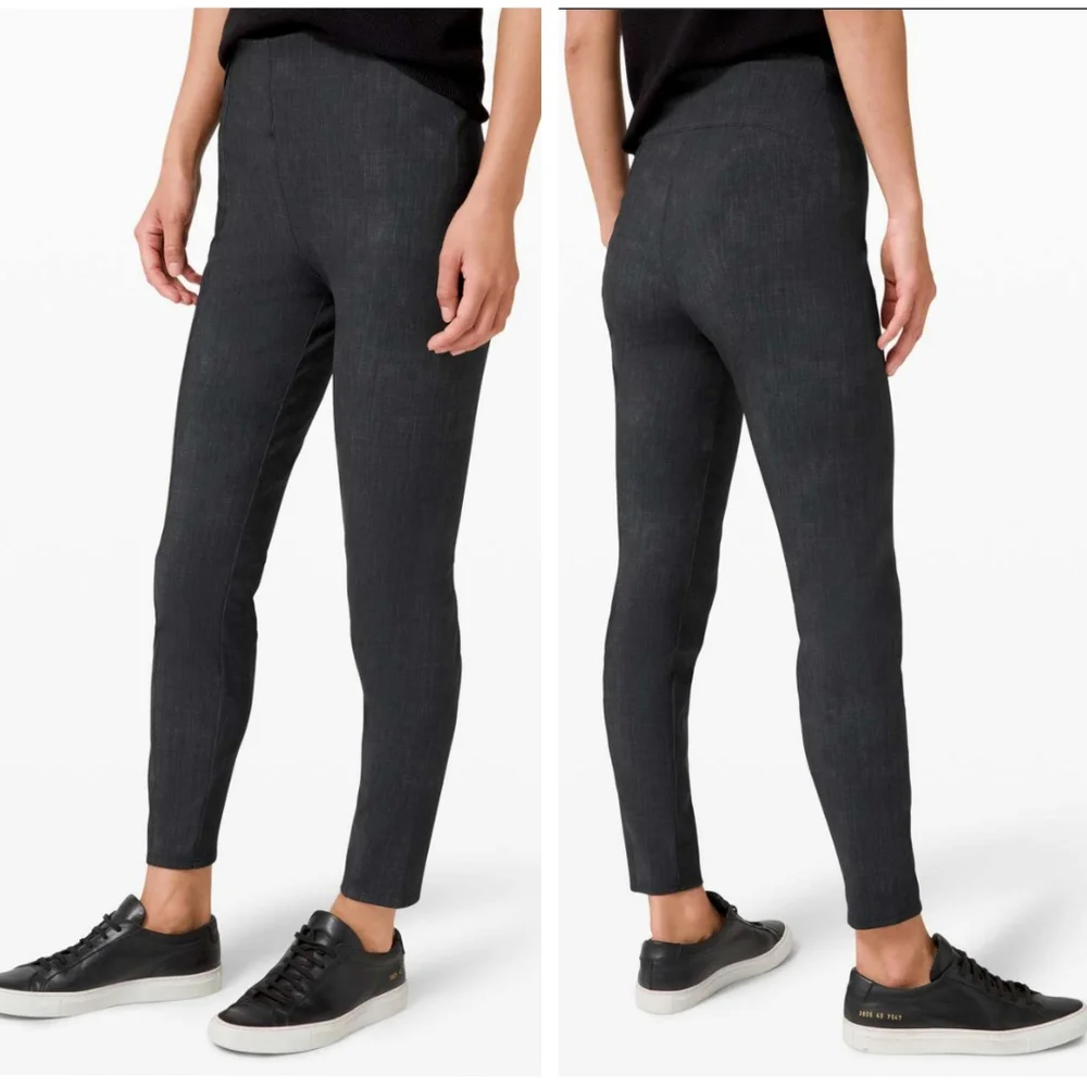 NEW Lululemon Here To There High-Rise Ankle 7/8 Pant Crosshatch Texture Black